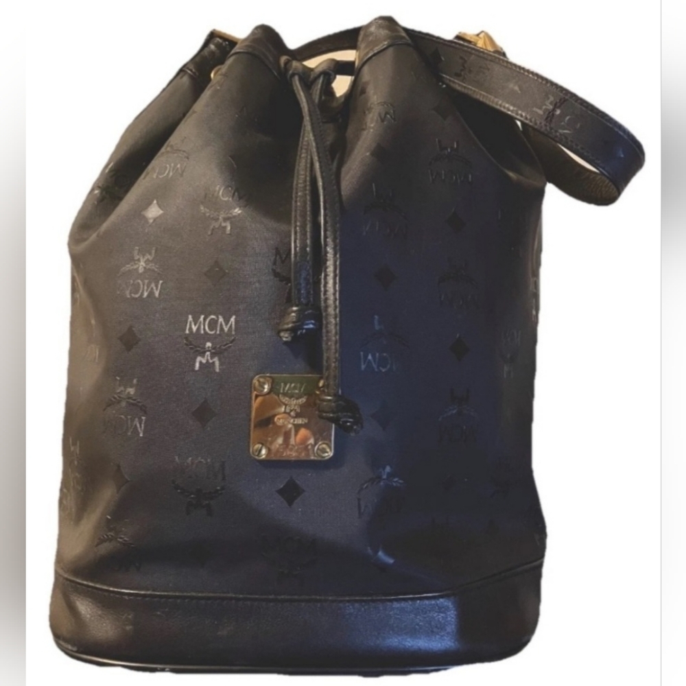 MCM Black Drawstring Crossbody Bag